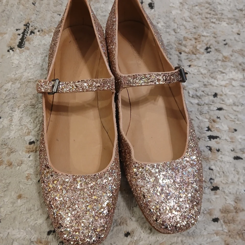 Madewell Pink Glitter Maryjane Short Heels Size 8 - Picture 4 of 9